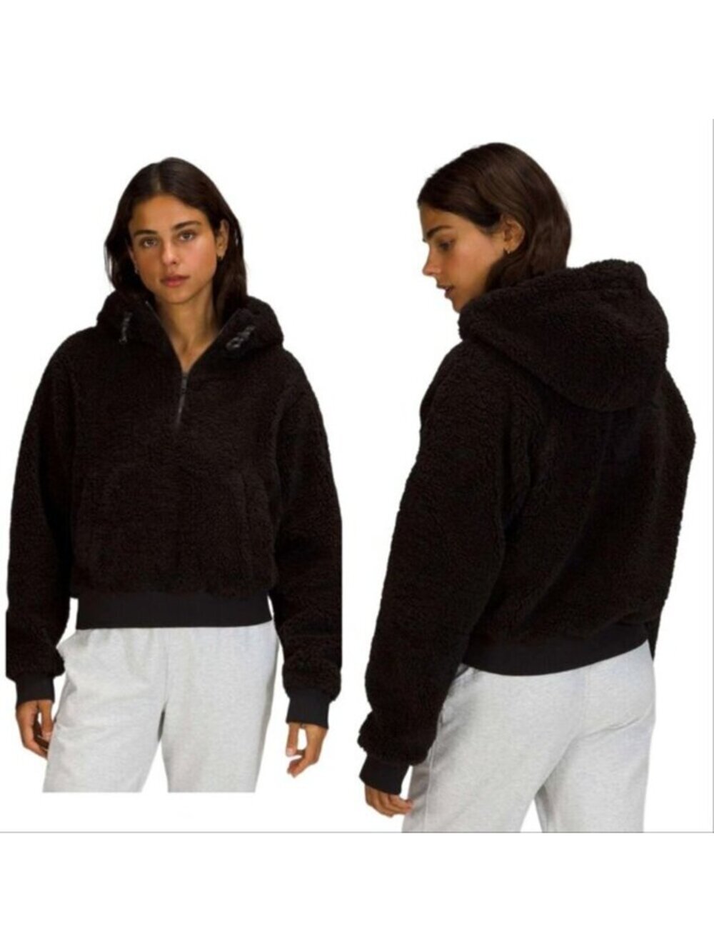 Lululemon Textured Fleece 1/2 Zip Black
